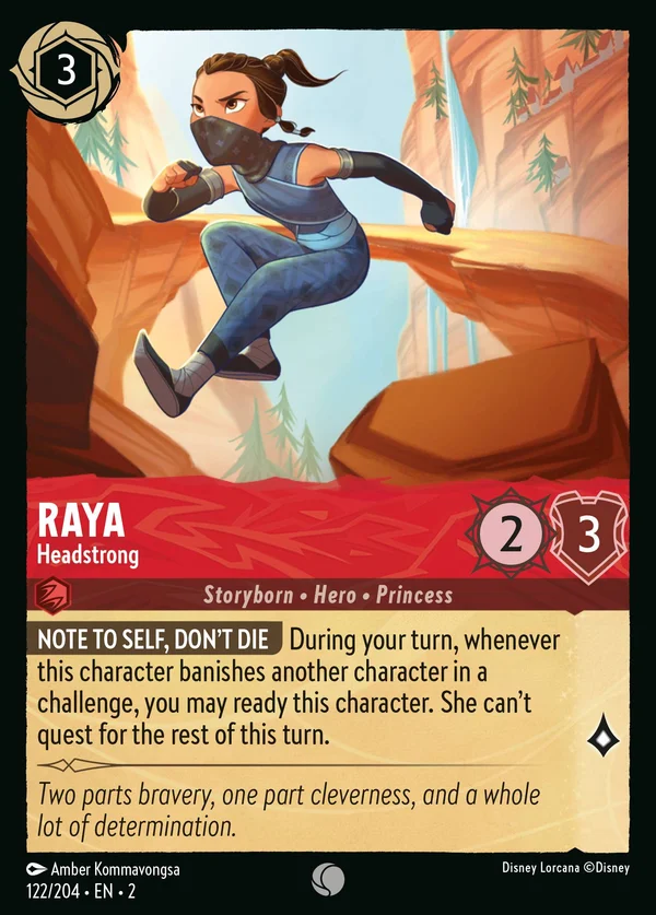 Raya - Headstrong — Disney Lorcana Character card from Rise of the Floodborn
