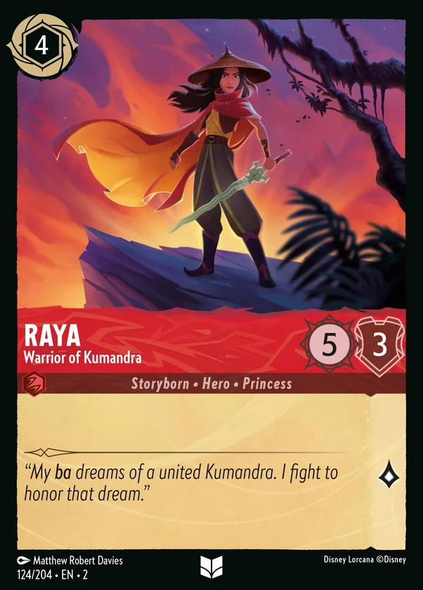 Raya - Warrior of Kumandra — Disney Lorcana Character card from Rise of the Floodborn