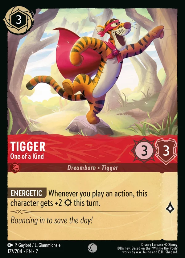 Tigger - One of a Kind — Disney Lorcana Character card from Rise of the Floodborn