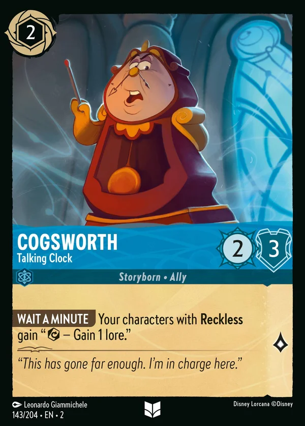 Tockins - Orologio Parlante — Disney Lorcana Personaggio card from Rise of the Floodborn