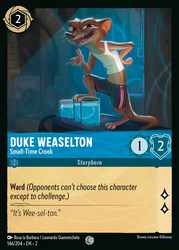 Duke Weaselton - Ladruncolo da Quattro Soldi — Disney Lorcana Personaggio card from Rise of the Floodborn