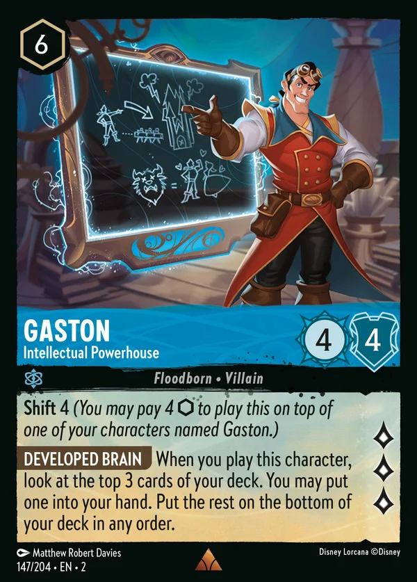 Gaston - Intellectual Powerhouse — Disney Lorcana Character card from Rise of the Floodborn