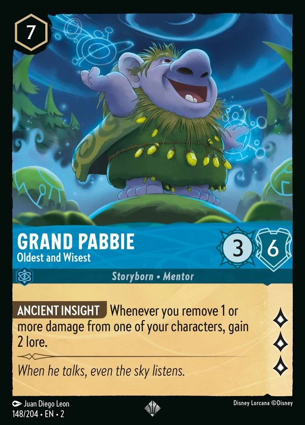 Grand Pabbie - Oldest and Wisest — Disney Lorcana Character card from Rise of the Floodborn