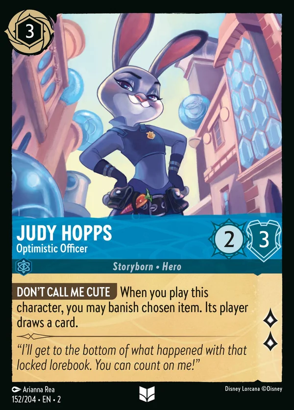 Judy Hopps - Optimistic Officer — Disney Lorcana Character card from Rise of the Floodborn