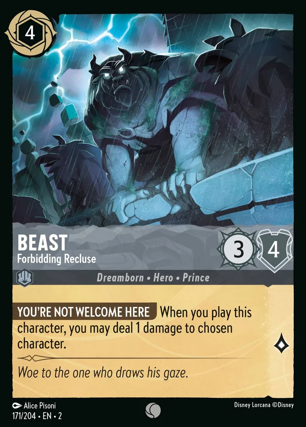 Beast - Forbidding Recluse — Disney Lorcana Character card from Rise of the Floodborn