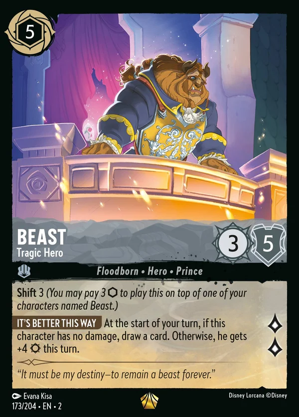Beast - Tragic Hero — Disney Lorcana Character card from Rise of the Floodborn
