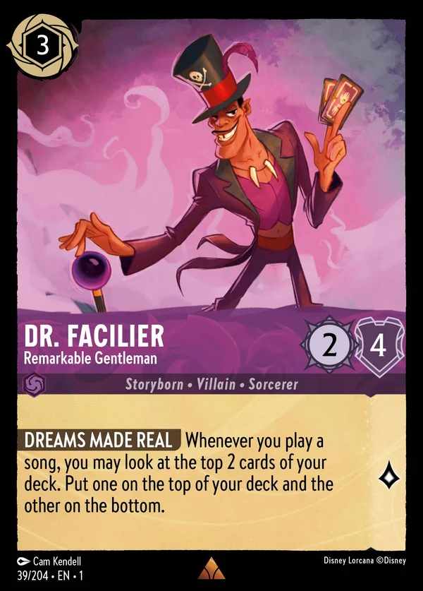 Dr. Facilier - Remarkable Gentleman — Disney Lorcana Character card from The First Chapter