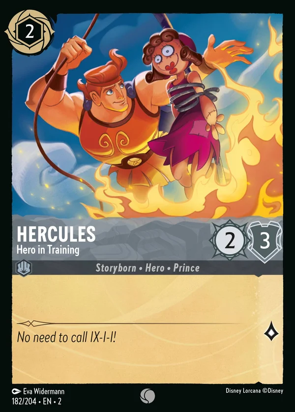 Hercules - Hero in Training — Disney Lorcana Character card from Rise of the Floodborn
