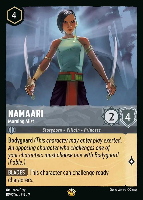 Namaari - Morning Mist — Disney Lorcana Character card from Rise of the Floodborn