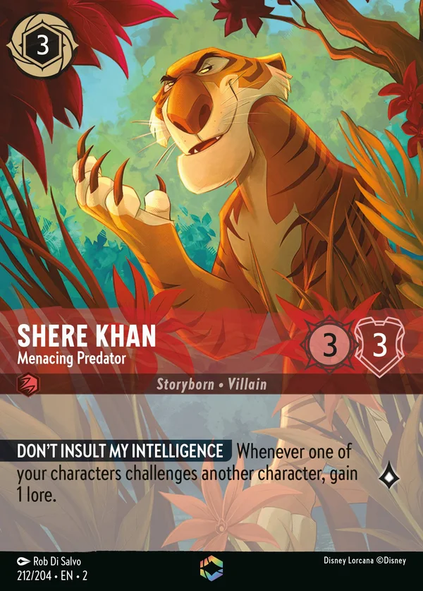 Shere Khan - Menacing Predator — Disney Lorcana Character card from Rise of the Floodborn