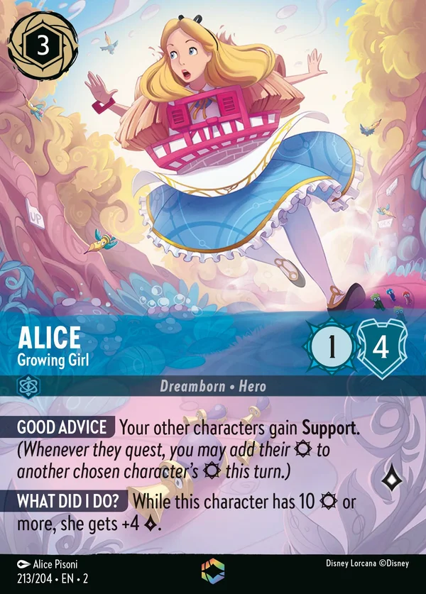 Alice - Growing Girl — Disney Lorcana Character card from Rise of the Floodborn