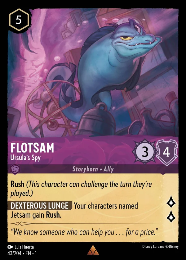 Flotsam - Ursula's Spy — Disney Lorcana Character card from The First Chapter