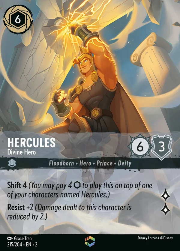 Hercules - Divine Hero — Disney Lorcana Character card from Rise of the Floodborn