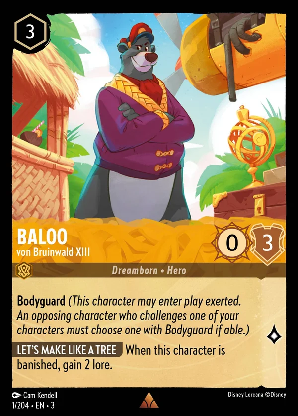 Baloo - Von Bruinwald XIII — Disney Lorcana Personaggio card from Into the Inklands