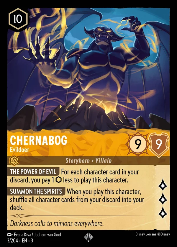 Chernabog - Maligno — Disney Lorcana Personaggio card from Into the Inklands