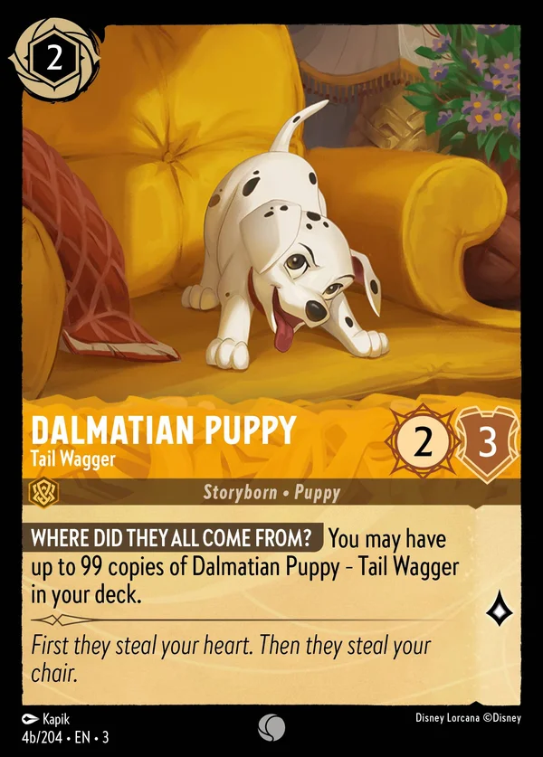 Cucciolo di Dalmata - Scodinzolante — Disney Lorcana Personaggio card from Into the Inklands