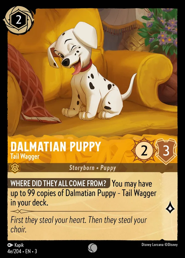 Cucciolo di Dalmata - Scodinzolante — Disney Lorcana Personaggio card from Into the Inklands