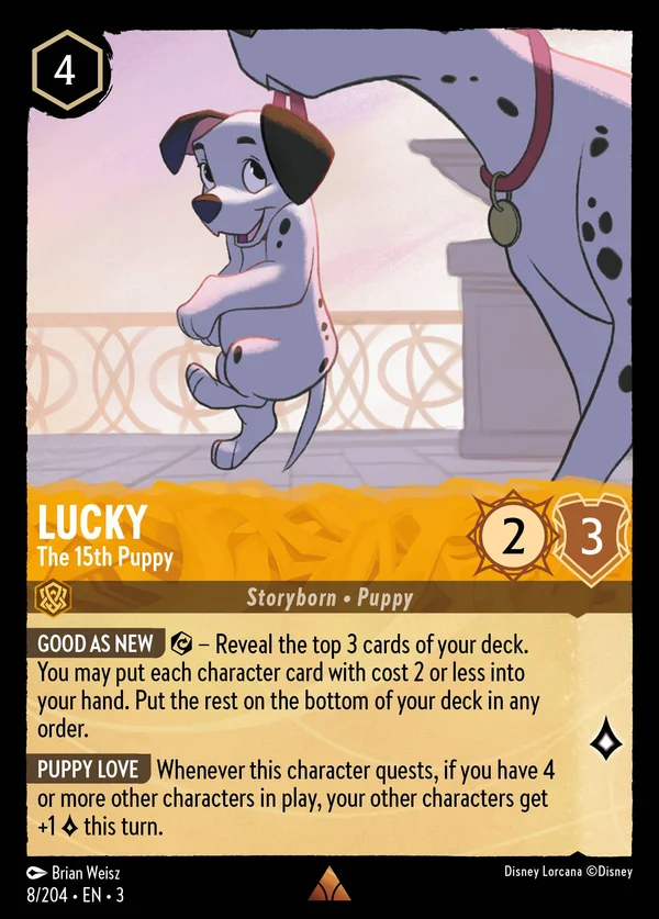 Lucky - Quindicesimo Cucciolo — Disney Lorcana Personaggio card from Into the Inklands