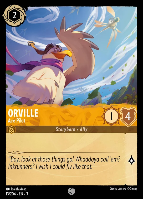 Orville - Asso del Volo — Disney Lorcana Personaggio card from Into the Inklands