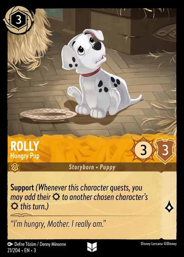 Rolly - Piccolo Affamato — Disney Lorcana Personaggio card from Into the Inklands