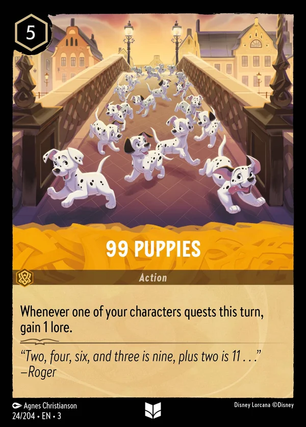 99 Cuccioli — Disney Lorcana Azione card from Into the Inklands