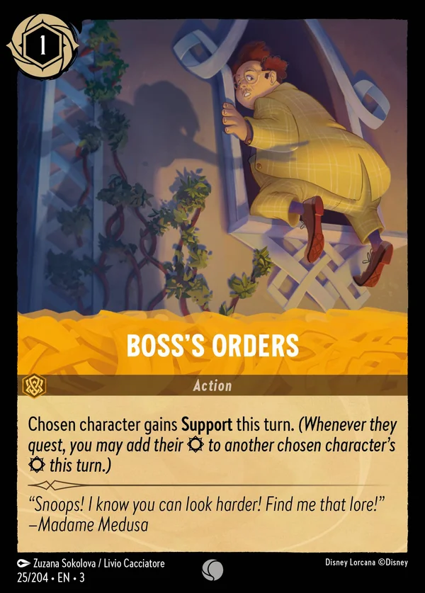 Ordini del Boss — Disney Lorcana Azione card from Into the Inklands