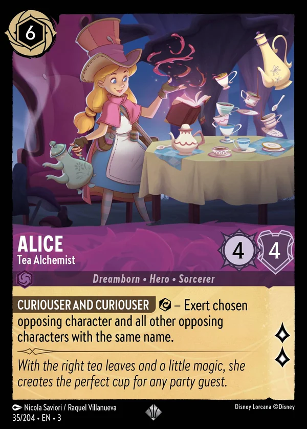 Alice - Alchimista del Tè — Disney Lorcana Personaggio card from Into the Inklands