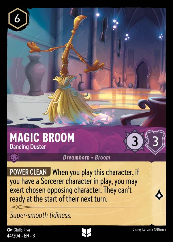 Scopa Magica - Spolverino Danzante — Disney Lorcana Personaggio card from Into the Inklands