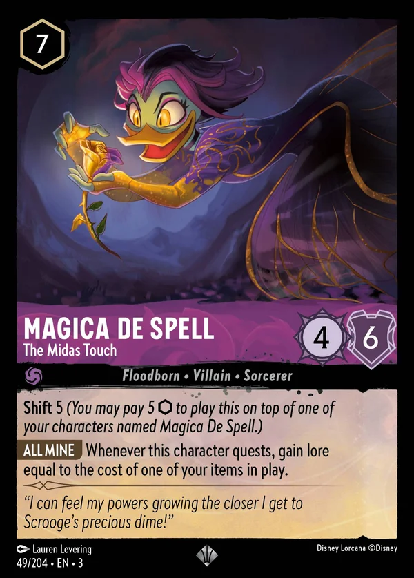 Amelia - Il Tocco di Mida — Disney Lorcana Personaggio card from Into the Inklands