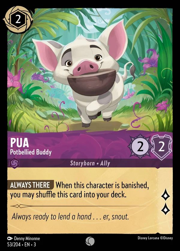 Pua - Amico Panciuto — Disney Lorcana Personaggio card from Into the Inklands