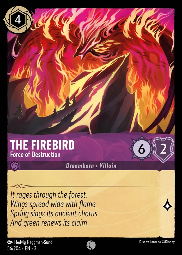 L'Uccello di Fuoco - Forza di Distruzione — Disney Lorcana Personaggio card from Into the Inklands