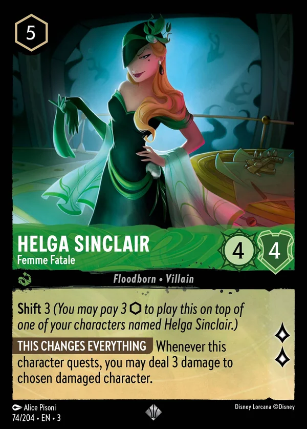 Helga Sinclair - Femme Fatale — Disney Lorcana Personaggio card from Into the Inklands