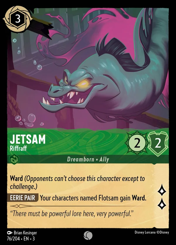 Jetsam - Marmaglia — Disney Lorcana Personaggio card from Into the Inklands