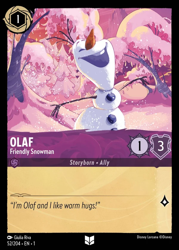 Olaf - Friendly Snowman — Disney Lorcana Character card from The First Chapter