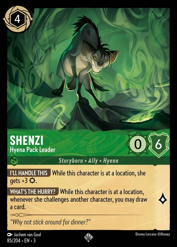 Shenzi - Iena Capobranco — Disney Lorcana Personaggio card from Into the Inklands