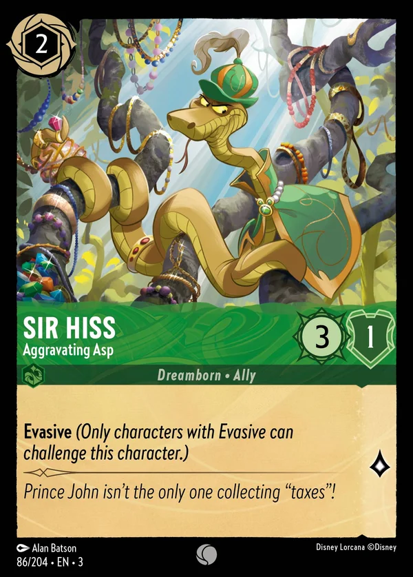 Sir Biss - Aspide Esasperante — Disney Lorcana Personaggio card from Into the Inklands