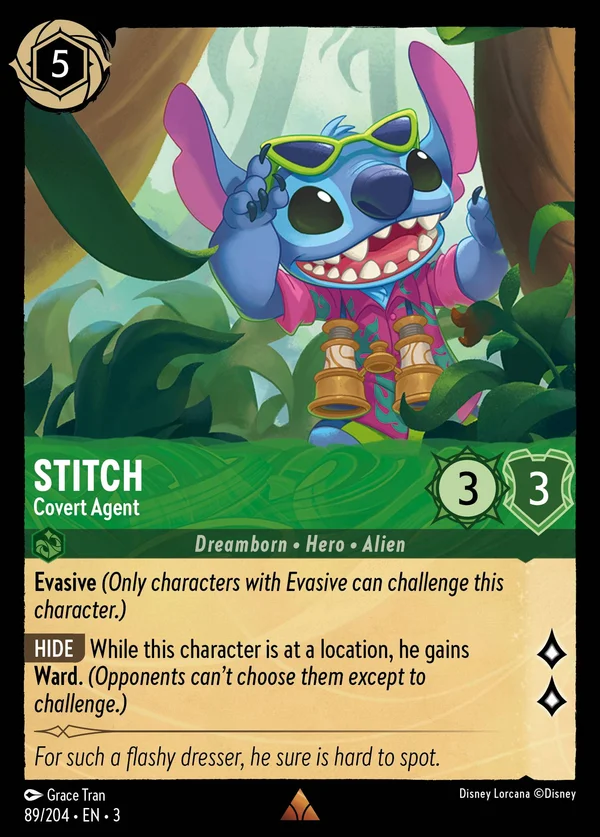 Stitch - Agente in Incognito — Disney Lorcana Personaggio card from Into the Inklands