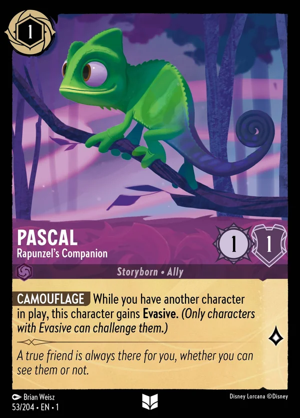Pascal - Rapunzel's Companion — Disney Lorcana Character card from The First Chapter