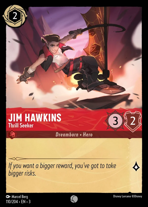 Jim Hawkins - Alla Ricerca del Brivido — Disney Lorcana Personaggio card from Into the Inklands