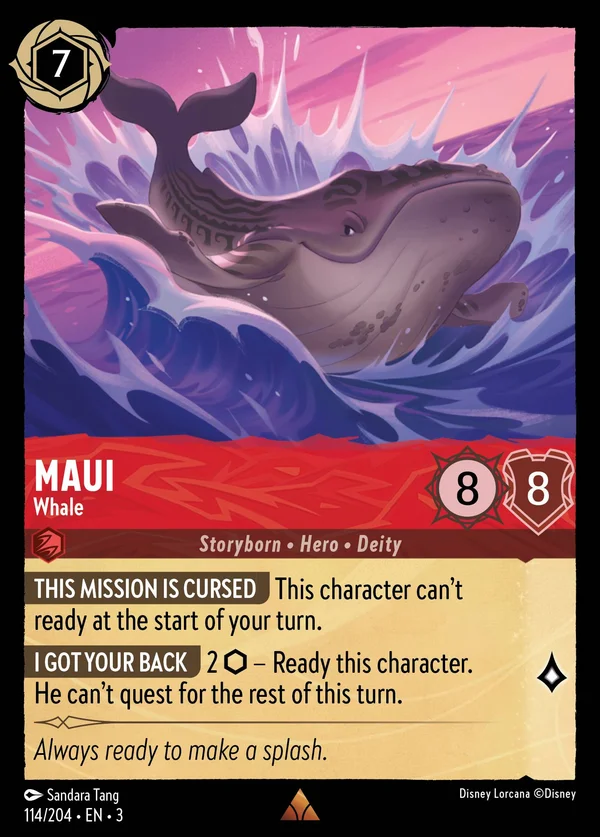 Maui - Balena — Disney Lorcana Personaggio card from Into the Inklands