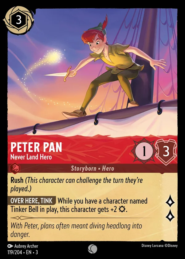 Peter Pan - Eroe dell'Isola Che Non C'è — Disney Lorcana Personaggio card from Into the Inklands
