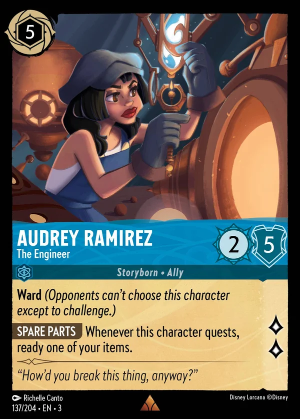 Audrey Ramirez - L'Ingegnere — Disney Lorcana Personaggio card from Into the Inklands