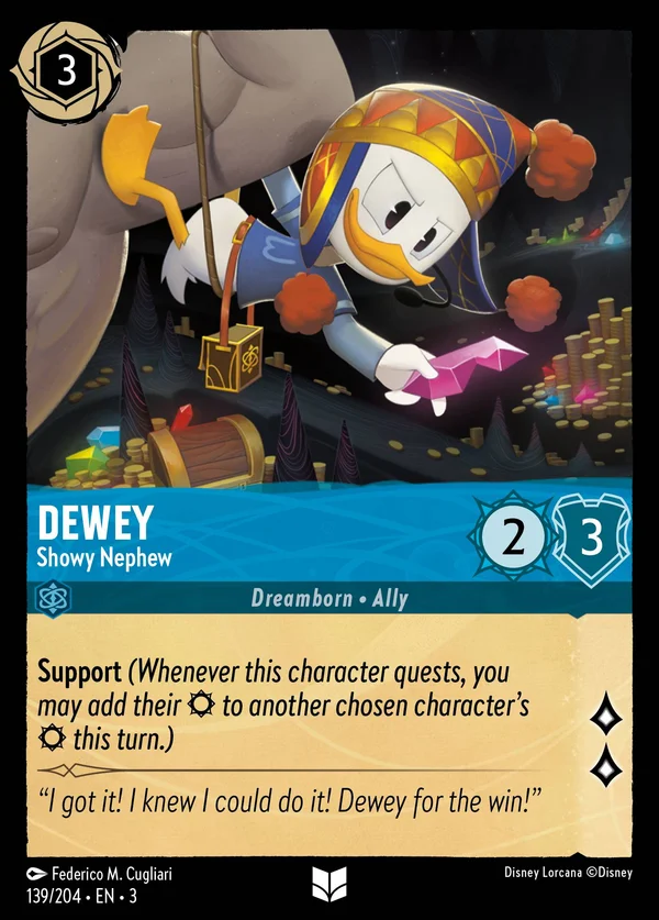 Quo - Nipote Appariscente — Disney Lorcana Personaggio card from Into the Inklands