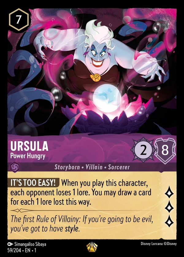 Ursula - Power Hungry — Disney Lorcana Character card from The First Chapter