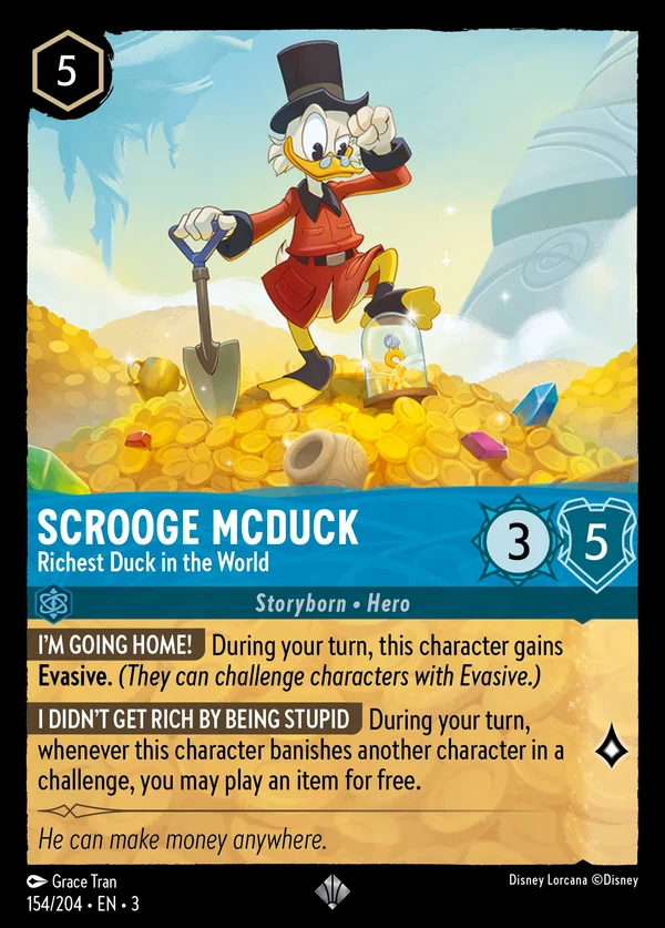 Paperon de' Paperoni - Papero più Ricco del Mondo — Disney Lorcana Personaggio card from Into the Inklands