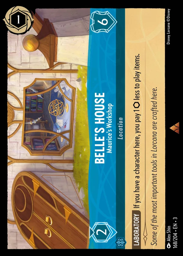 Casa di Belle - Officina di Maurice — Disney Lorcana Luogo card from Into the Inklands