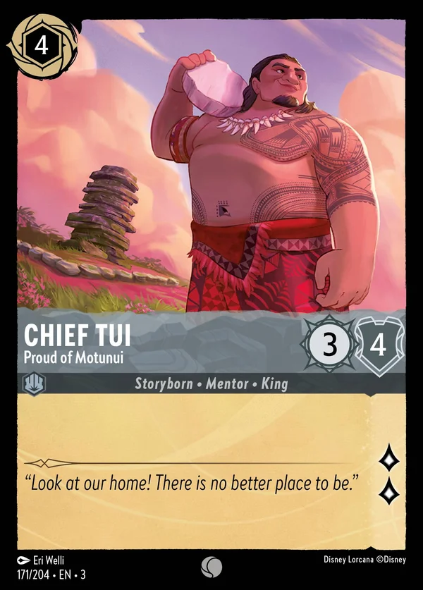 Capo Tui - Fiero di Motunui — Disney Lorcana Personaggio card from Into the Inklands