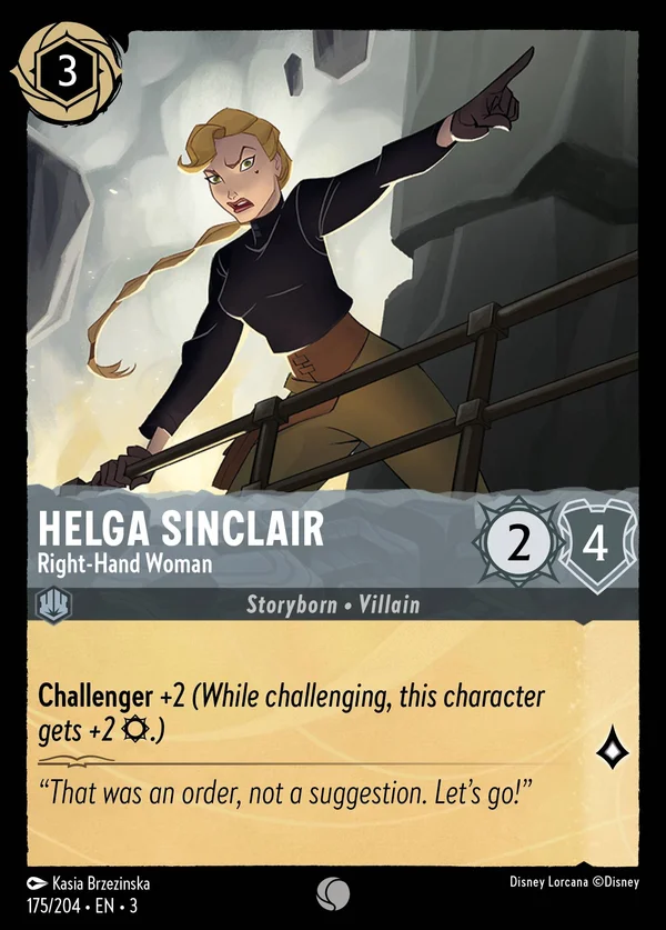 Helga Sinclair - Braccio Destro — Disney Lorcana Personaggio card from Into the Inklands