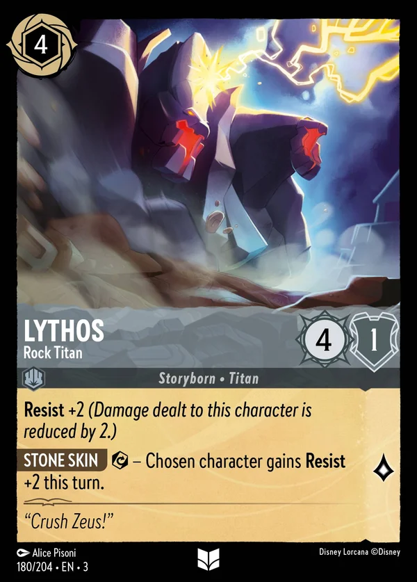 Lythos - Titano di Roccia — Disney Lorcana Personaggio card from Into the Inklands