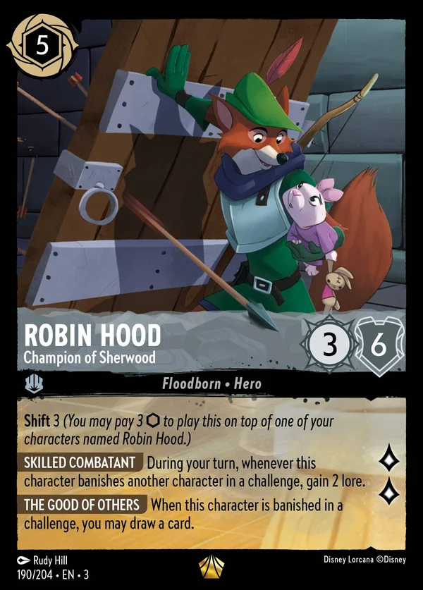 Robin Hood - Campione di Sherwood — Disney Lorcana Personaggio card from Into the Inklands